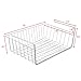 Tebery 2 Pack White Under Shelf Wire Basket Hanging Storage Baskets, Under Cabinet Add-on Storage Racks Slide-in Baskets Organizer for Kitchen Pantry Desk Bookshelf