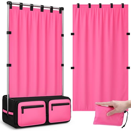 Privacy Curtain for Dance Bag Suitcase, Portable Dance Privacy Curtain Without Rack, Dance Bag Curtain with Storage Bag, Backstage Dancer Privacy Changing Screen for Dance Competition Essentials (Red)