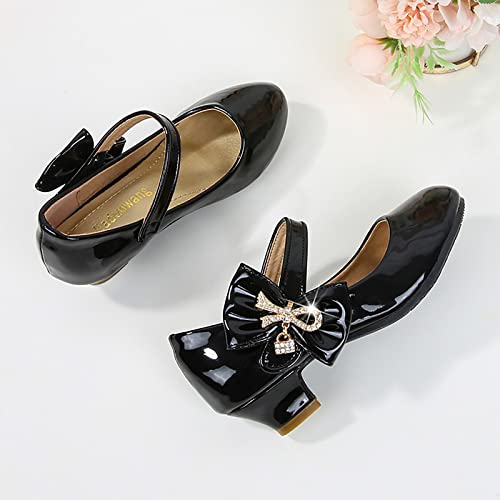 Faux Leather Low Heel with Bow Strap Dress Shoes for School Wedding Part𝐲 Girls Dress Shoes Pumps Mary Jane Shoes4