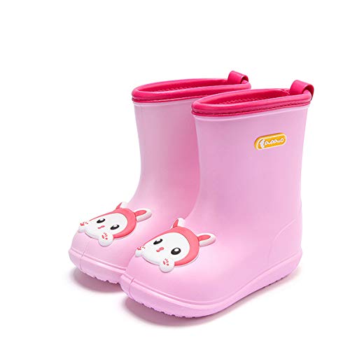 posee Children's Poncho Water Shoes Raincoat rain Boots Suit Lightweight Non-Slip Waterproof rain Boots Boys in Tube Cute Girls Black 18months