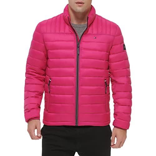 Image of Tommy Hilfiger Mens Embroidered Logo Puffer Jacket