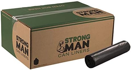 SM385823 Strongman 38x58 2.3EQ mil Black 60 gallons LLD Repro Liner Perforated Rolls 10/10 cs