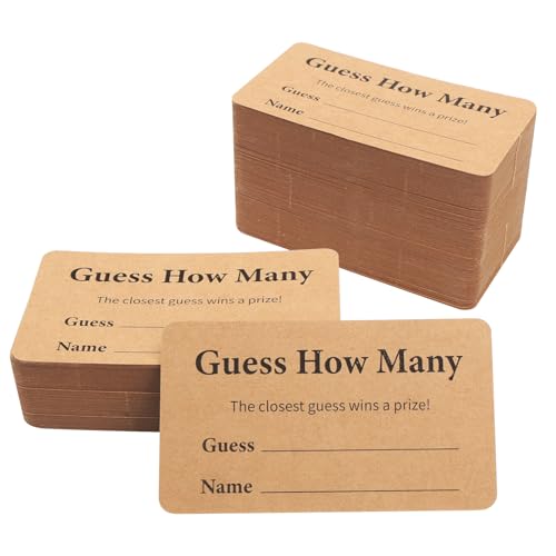 BLSUREFYX 240pcs Guess How Many Game Cards 3.5x2in Guess How Many Baby Shower Game Card Minimalist Kraft Game Cards for Bachelorette Bridal Shower Engagement Wedding Birthday Party Favor