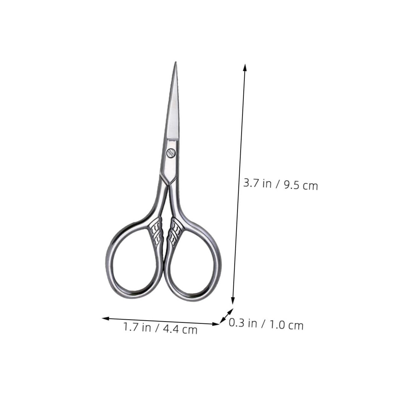 FOMIYES 2pcs Men's Eyebrow Scissors Stainless Steel Eyebrow Trimmer Scissors for Beard Pointed Round Tips