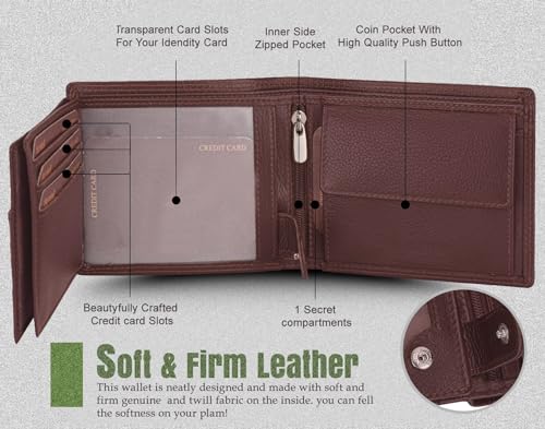 Image of Koochi Men PU Leather Wallet, Brown Colour, Pack of 1