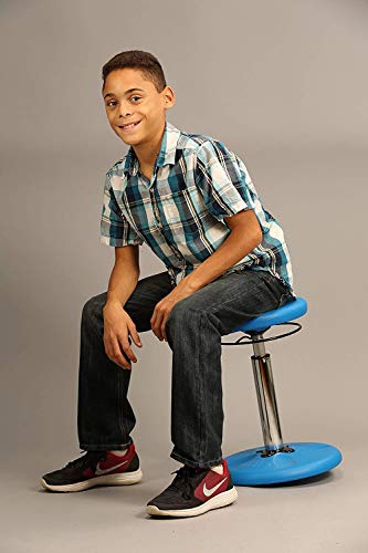 Image of Kore Kids Adjustable Wobble Stool, Ages 6-11, 14-19in Tall, Blue | Flexible seating for classroom and home boosts focus, improves posture and channels energy; anti-tip base; Made in USA