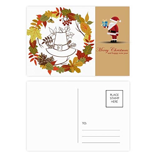 Cartes postales Thanksgiving feuille de Père Noël à offrir en cadeau