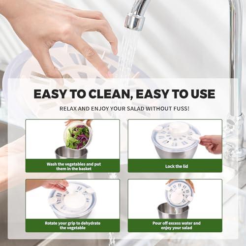Xaycdehn Salad Spinner Stainless Steel thumb #2