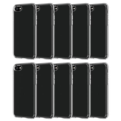 Coque arrière Transparent en TPU pour iPhone SE 7 8, Pack de 10 protection silicone flexible