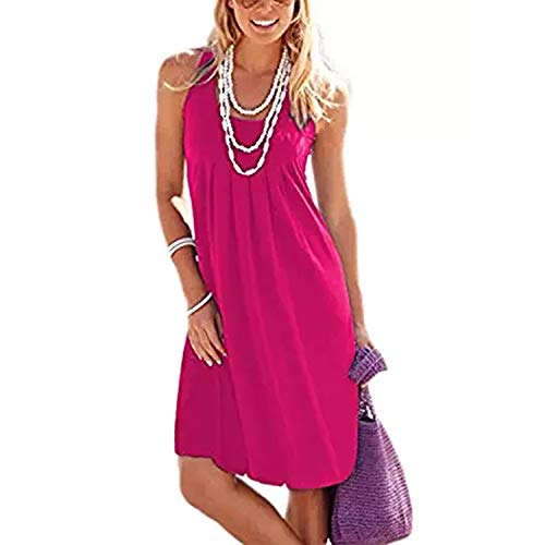 Image of AELSON Womens Summer Casual Sleeveless Mini Printed Vest Dresses