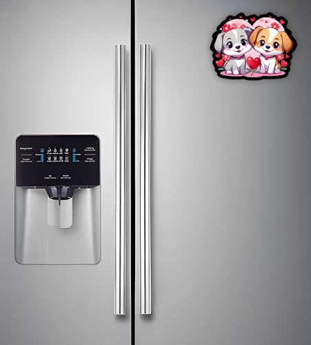 Image of Gift Me Bazar Cute Animal Wooden Fridge Magnet for Home, Kitchen and Office Decoration | Animal Lover Gift | Cartoon Theme Magnet for Kids (Cute 2 Dogs)