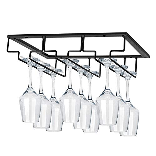 MOCOUM Wine Glasses Rack Under Cabinet Stemware Rack,Wine Glass Hanger Rack Wire Wine