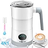 newoer Electric Milk Frother and Warmer,4 in 1 Automatic Milk Frothers 400W Automatic Milk Foam Maker with Hot & Cold Milk Functionality for Latte Coffee Hot Chocolates Cappuccino