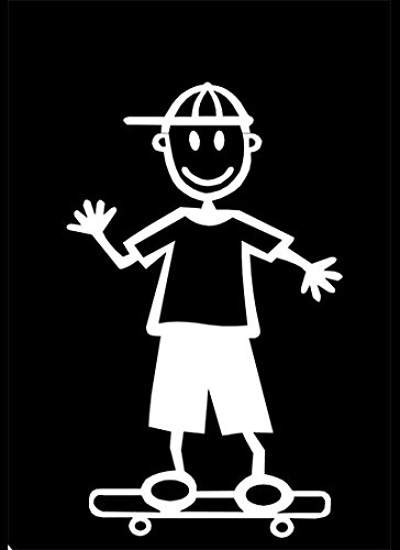 My Stick Figure Family - Mis Pegue la figura familia de coches pegatina de vinilo ventana niño pequeño skateboard monopatín SB5