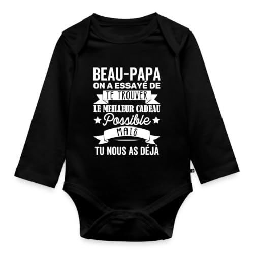 Body manches longues bébé bio beau-papa humour pour fêter les moments en famille