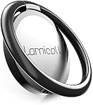 Cell Phone Ring Holder, Lamicall Finger Ring Stand - Universal Phone Cradle Kickstand, for iPhone 17 16 15 14 13 12 11 Pro Max, Galaxy S25 S24 S23 S22 S21 S20, All Android Smartphone, Black
