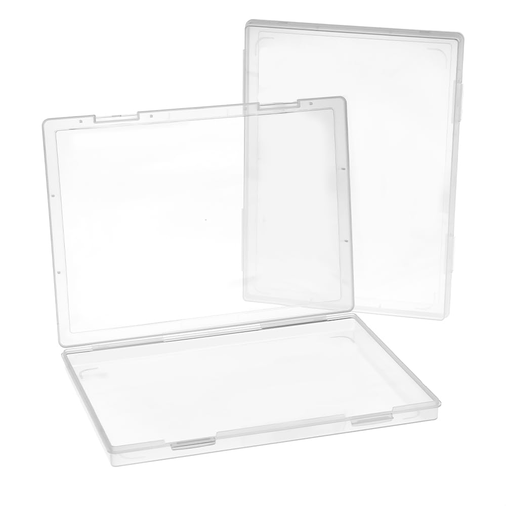 QWORK Boîtes De Classement A4 Transparentes - Lot De 4 - Pour