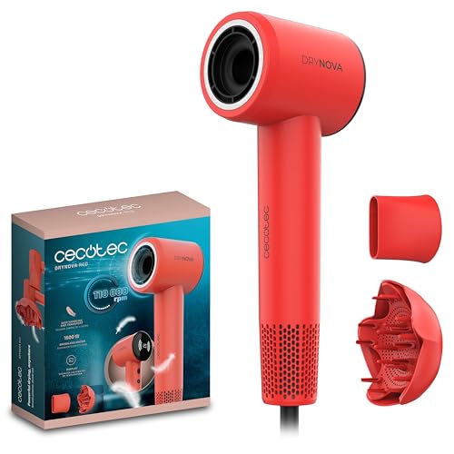 Cecotec Secador de Pelo Compacto y Ligero DryNova Red Spark. 1600W, 110000RPM, Motor Brushless, Difusor y Concentrador, Generador de Iones, Silencioso y Duradero, 4 Ajustes de Temperatura Cecotec Secador de Pelo Compacto y Ligero DryNova Red Spark. 1600W, 110000RPM, Motor Brushless, Difusor y Concentrador, Generador de Iones, Silencioso y Duradero, 4 Ajustes de Temperatura