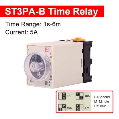 Relé temporizador ST3PA para evitar sobrecargas en motores con retardo de encendido CA 220V 2