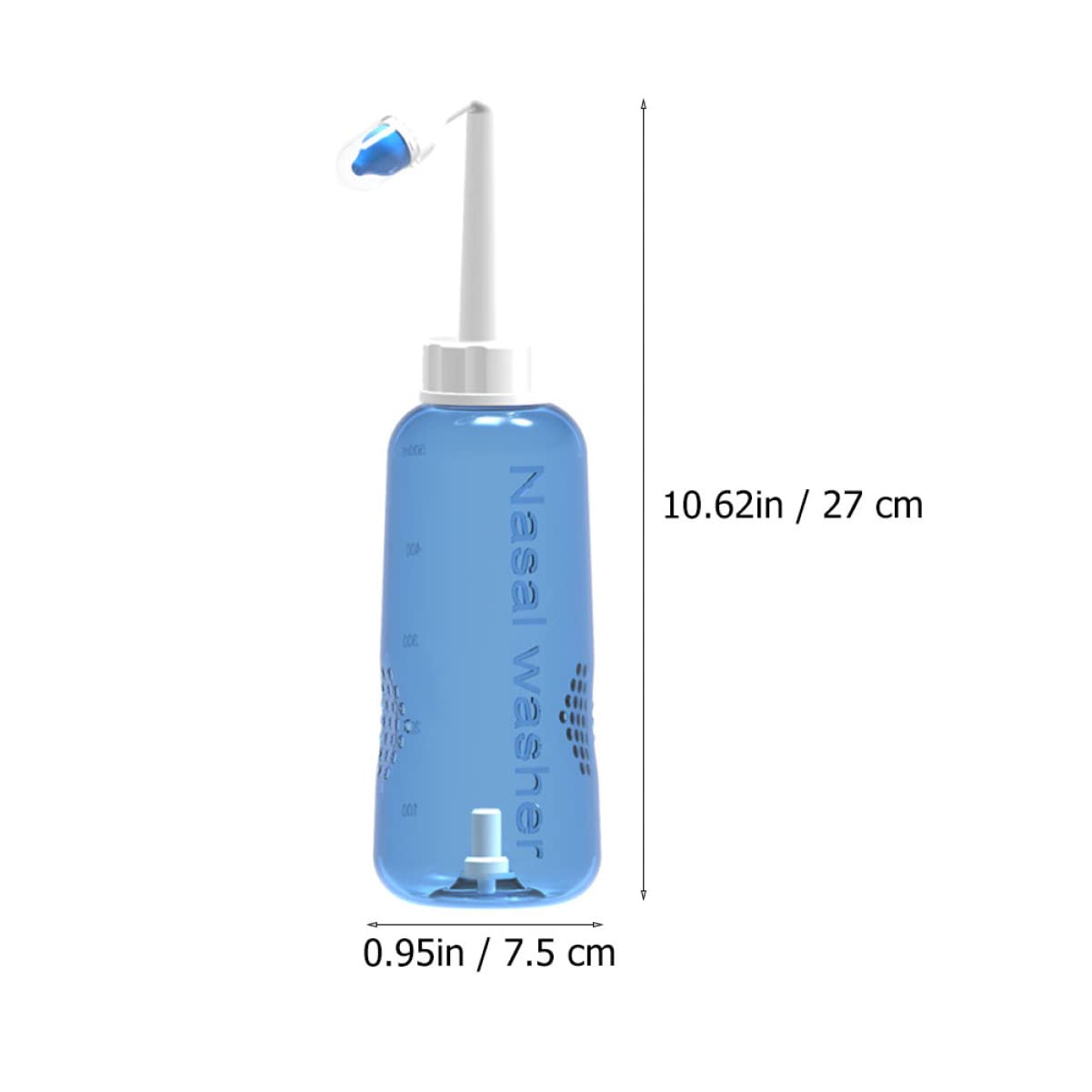 PLAFOPE Nasendusche Erwachsene 500-ml Nasenreinigungsflasche aus Kunststoff mit 2 Düsen und Wasserflusskontrolle für Nasenspülung zu Hause und Unterwegs