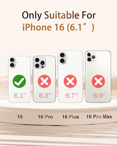 Sholbrak [3 in 1 Designed for iPhone 16 Case Botanical Flower Floral Shockproof Protective for Women Girls Boy Phone Case Cover 6.1" Screen Protector + Camera Lens Protector【6.6ft Drop Protection】 — view 2