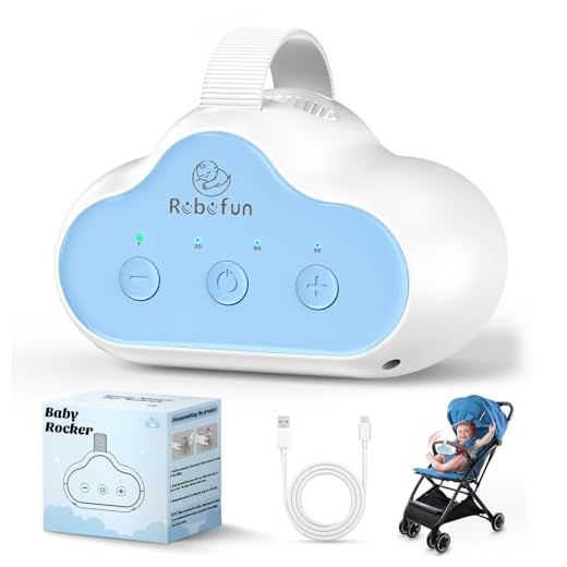 Robofun Baby Rocker, Columpio Para Cochecito De bebé, Ayuda Para Dormir Para Bebés, Temporizador De 30-60-90 Minutos, USB-C Recargable, 3 Niveles De Intensidad – Se Adapta A Todos Los Cochecitos