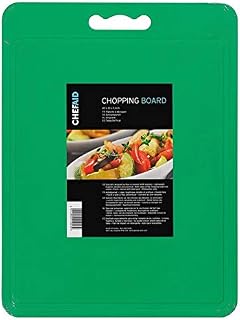 Chef Aid Large Green Poly Chopping Board, multipurpose anti-slip surface, easy clean and dishwasher safe with handle, 40 x 30cm, Other colour options available