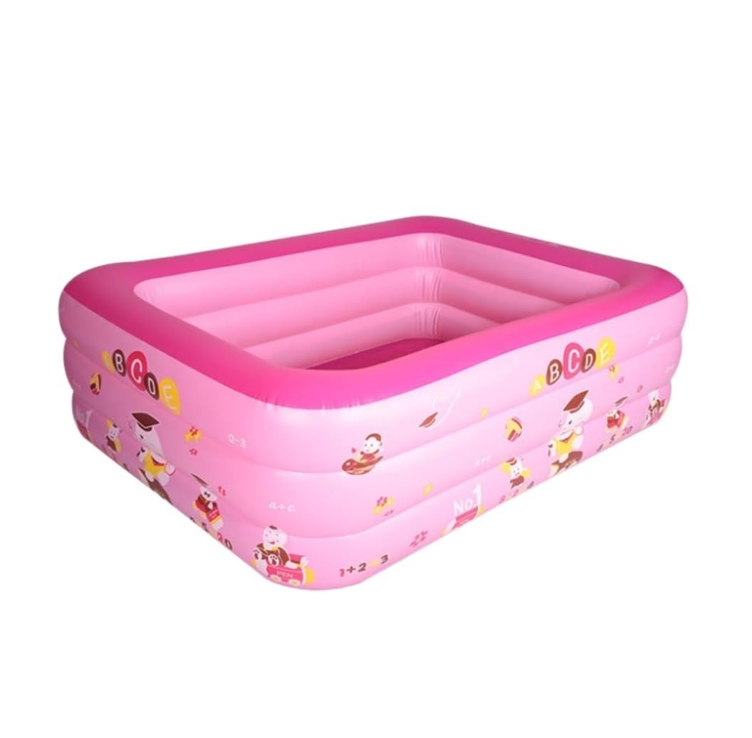 TOTIKI Paddling Pool Inflatable Hot Tubs Swimming Pool Home Garden Travel Portable Pools Garden(Pink,130 * 85 * 50cm)