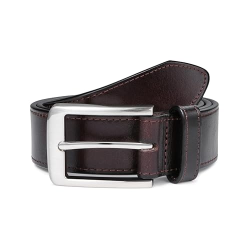 Image of MILORDE Men's Genuine Leather Dress Belt, Handmade, 100% Cow Leather, Fashion & Classic Designs for Work Business and Casual