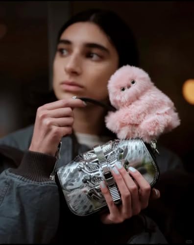 Image of JB'S LAND Cute Owl Plush Toy for Backpack & Handbag Decoration with Singing & Head-Turning Action - Soft Furry Stuffed Owl Hanging Pendant for Kids Room Decor Birthday Gift (Pink)