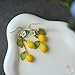 WLWDBY Handmade Lemon Earrings | Fruit Country Style Earrings | Lightweight Glass Lemon Earrings | Sweet and Unique Women's Gift