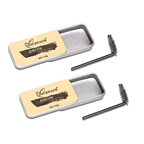 Meifen 2 Pcs Eyebrow Soap Kit, 3D Feather Eyebrow Makeup Eyebrow Gel Lasting Waterproof and Stain-Proof Eyebrow Styling Hair