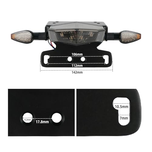 Lámpara traseras y luz de freno para motocicleta Suzuki DR-Z 400S con soporte de matrícula 6