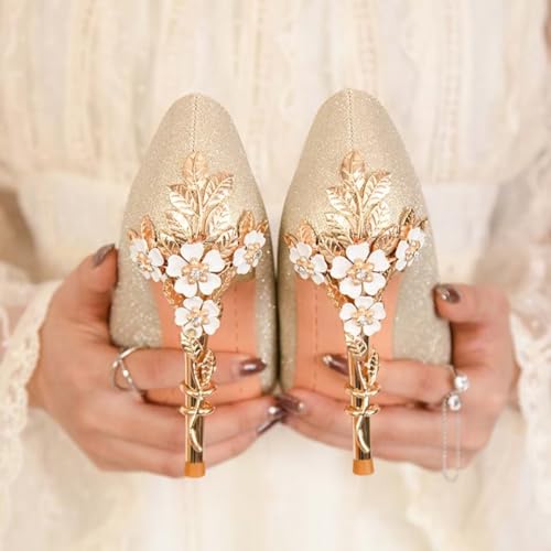 Women's High Heels Pointed Toe Stiletto Heels Satin Pumps Bridal Party Dress Evening Wedding Shoes for Woman4