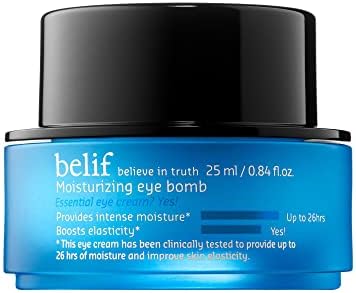 belif Moisturizing Eye Bomb | Reduce Puffiness, Lines & Dark Circles | Under Eye Cream for Wrinkle Care | Clinically Proven 26 Hour Hydration for Younger Looking Eyes | for All Skin Types | .84 floz