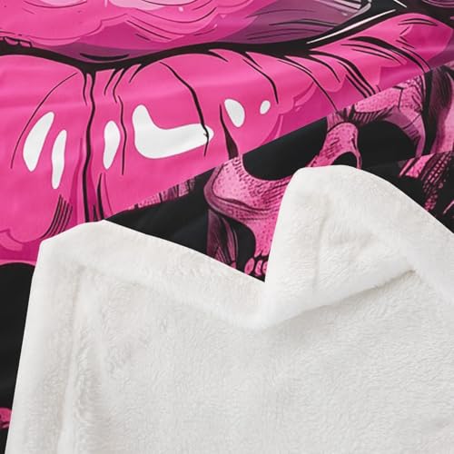 Couverture crâne gothique et cœurs rose idée cadeau Halloween original