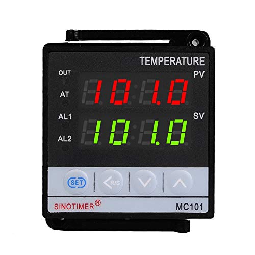 Short Shell Input PT100 K Thermocouple Digital PID Temperature Controller SSR Relay Output for Heat with Alarm MC101(100-240V AC)