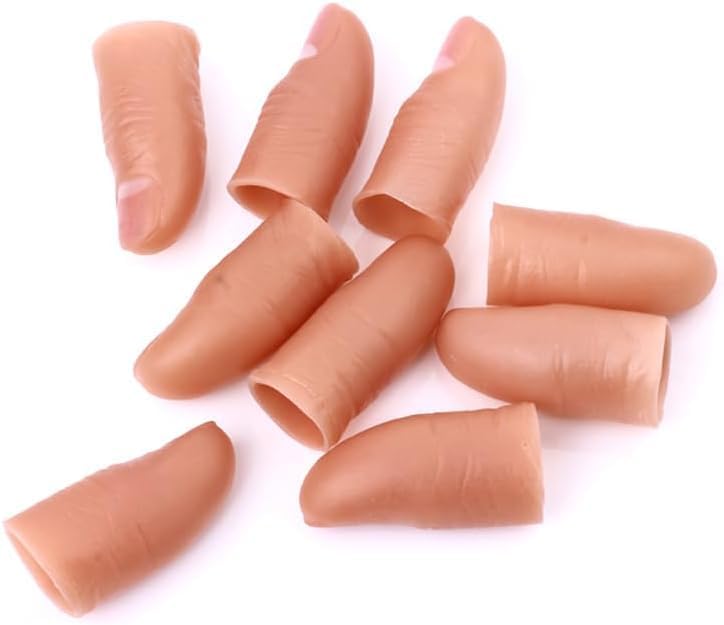 Miniatura 4 de MOMOMAGE 5 piezas de punta dura del pulgar dedo falso trucos de magia de cerca aparecen la magia desaparecer magia falso dedo truco accesorios