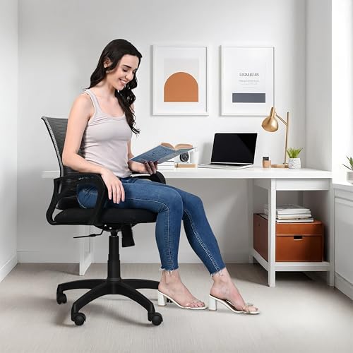Image of Seventh Heven Bolt Mid Back Revolving Office Chair for Work from Home, Study, and Computer Use | Heavy Duty Base | Ergonomic Mesh Design | Durable & Comfortable Seating (Greyer Mesh)