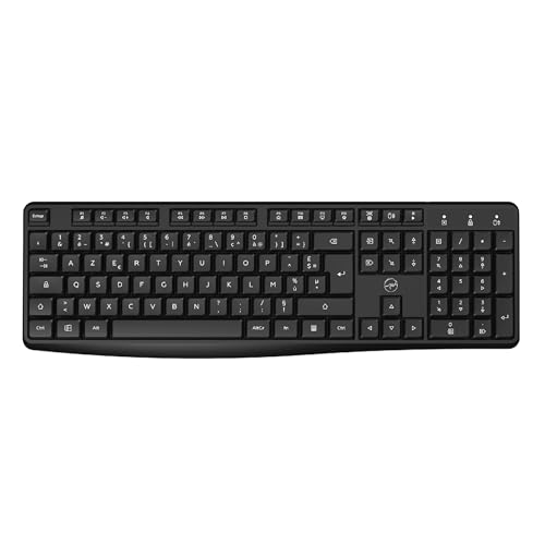 Mobility Lab – ML313979 – Clavier sans Fil Deluxe Keyboard – Récepteur USB et USB-C, Frappe précise, Touches Souples et silencieuses, Pavé numérique, Disposition AZERTY – Noir