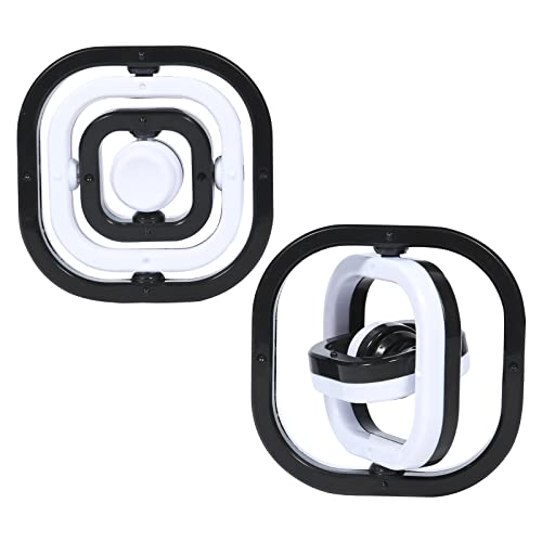 Shlyfen Fidget Spinners 2 Pack,Shlyfen Infinity Cubes Fidget Spinners for Adults/Kids,3D Infinite Flip Fidgets Cube Spinner for Pack Stress Relief Reducer Black and White
