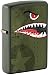 Zippo Lighter, Fighter Plane Nose Art, Shark Teeth - Green Matte 80976