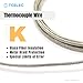 TCELEC TCE-K02H3-100 K Type Thermocouple Metal Probe for Furnace K-Type Input Instrument Thermocouple Sensor Temperature Available from 77°F to 1112°F