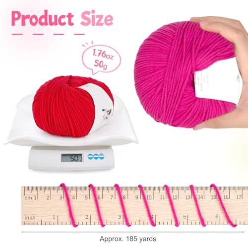 Image of Katech 20 Skeins Cotton Yarn for Crocheting-55% Cotton 45% Acrylic-#3 DK (Light)-Super Soft Milk Cotton Yarn-Great Crochet and Knitting Starter Kit for Colorful Craft(Color C)