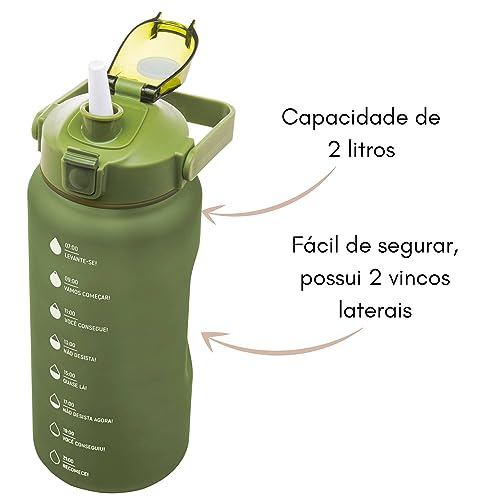 Garrafa Squeeze em Policarbonato Verde 2L - Lyor