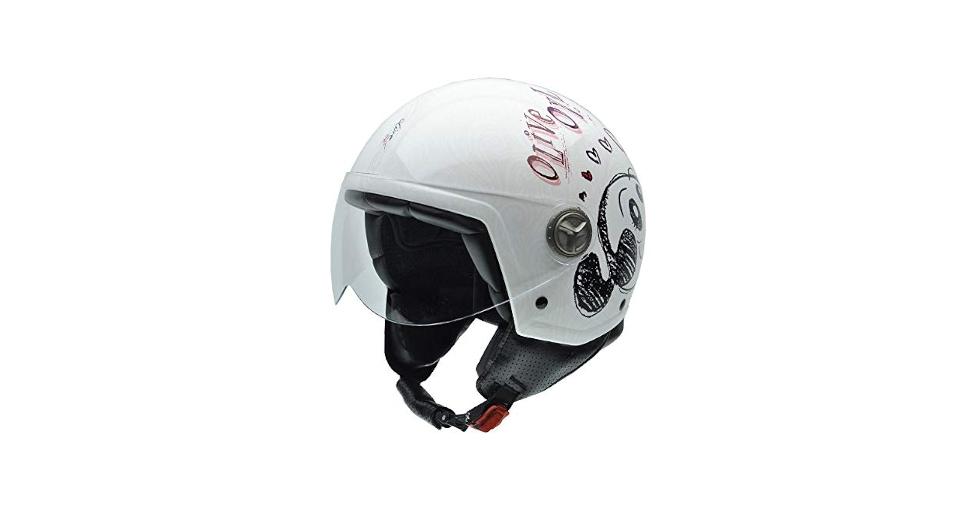 ✤smile✤ NZI Zeta Smile Motorbike Helmet (White, XX Plekt) – White