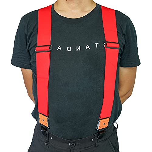 Image of MELOTOUGH Men's Suspender 2 inch Wide Partial Elastic Strap for Jeans Pants