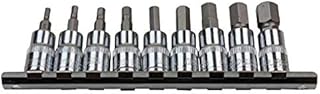 US PRO 3385 9pc 3/8" dr SAE/Imperial Hex, Allen Bit Socket Rail, Silver