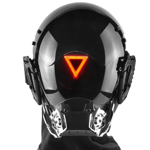 Marikito Casque Puk avec LED – Techwear Mak, Vertex Future Deig, Light U Mak pour Colay, Halloween et Carival