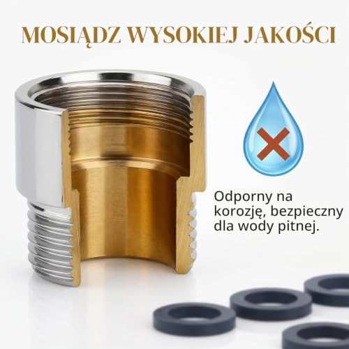 CATELL 10 sztuk adapterów do kranu z uszczelkami, zestaw adapterów do kranu z gwintem, podwójny gwint, adapter do kranu, kuchni, węża ogrodowego